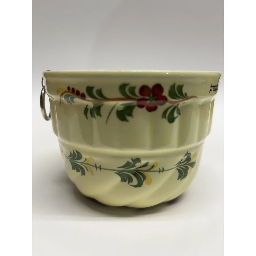 Vintage Teleflora Handpainted Portugal Hanging Ceramic Wall Pocket Vase